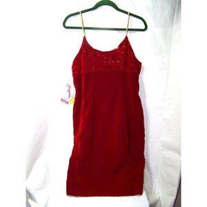 J Reynolds Vintage Dress Formal Occasion Red Velvet 11/12 NWT